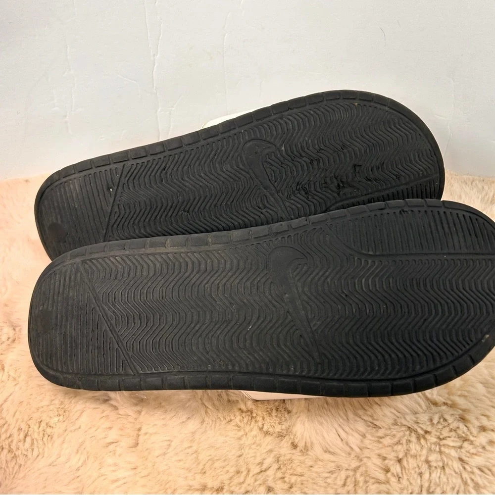 Nike Men's White and Black Slide Sandals size 13